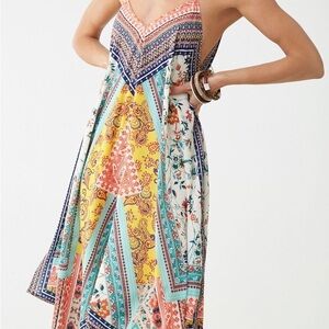 Umgee Vibrant Patchwork Backless Dress